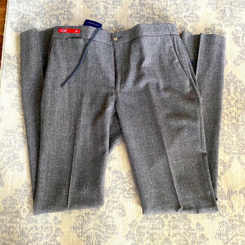 NWT Ballin Plaid Wool Dress Pants - 36in waist